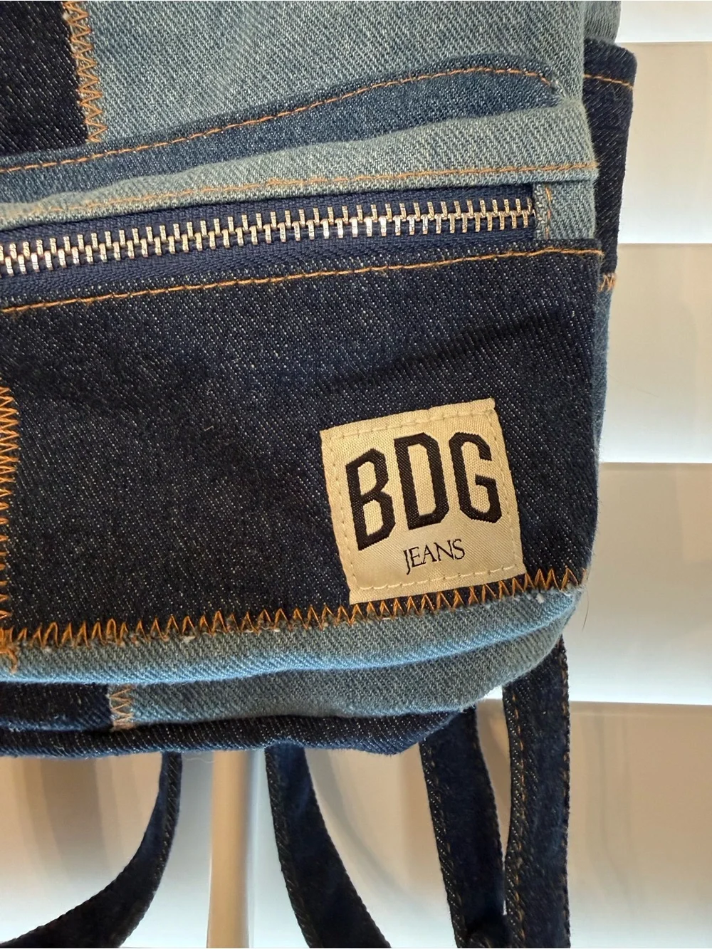BDG Patchwork Denim Mini Backpack - Blue - Picture 3 of 9
